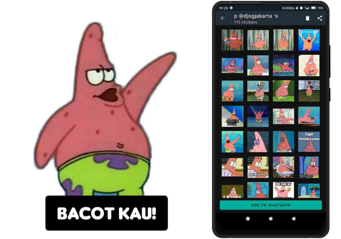 stiker patrick wa