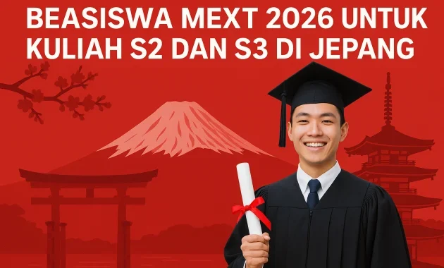 Beasiswa MEXT 2026 untuk Kuliah Gratis ke Jepang Dibuka, Sertakan Uang Saku Bulanan Beasiswa MEXT 2026 untuk Kuliah Gratis ke Jepang Dibuka, Sertakan Uang Saku Bulanan