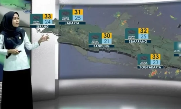 BMKG Prakiraan Hujan Ringan di Sebagian Besar Wilayah Indonesia pada Hari Senin