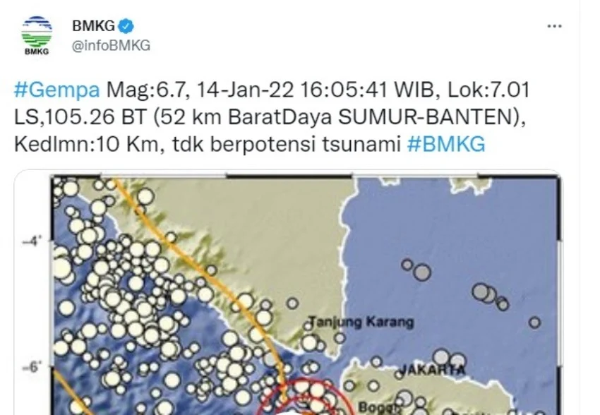BMKG Rekam 960 Gempa Susulan Pascagempa Utama Magnitudo 7,6