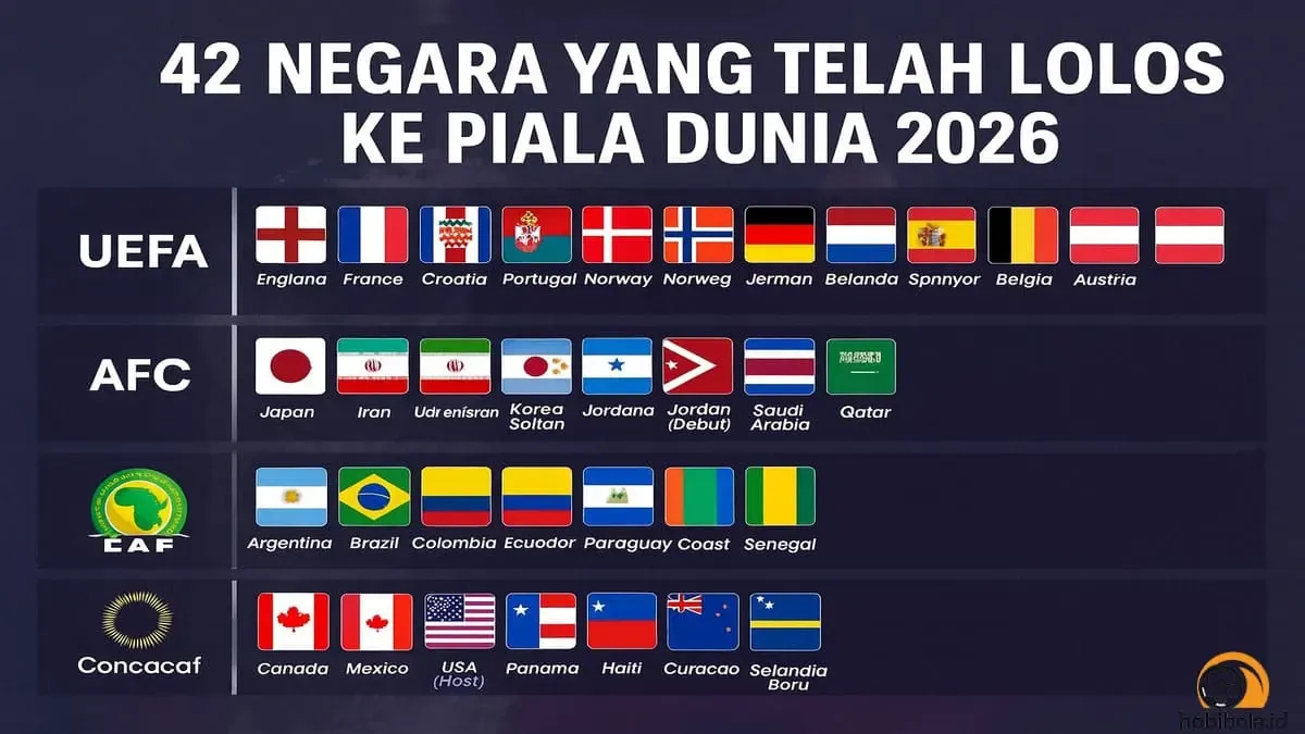 Daftar Lengkap 48 Negara yang Lolos ke Piala Dunia 2026