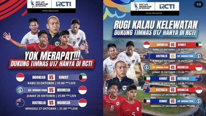 Eksklusif! Semua Cara Nonton Live RCTI, Jadwal Timnas U-17, dan Program Unggulan 21 April 2026