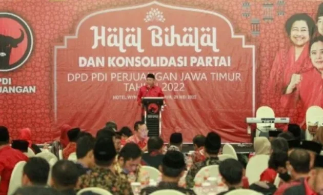FOTO: DPD PDI Perjuangan Jawa Timur Gelar Halalbihalal, Tekankan Poros Kebangsaan antara PDIP dengan NU