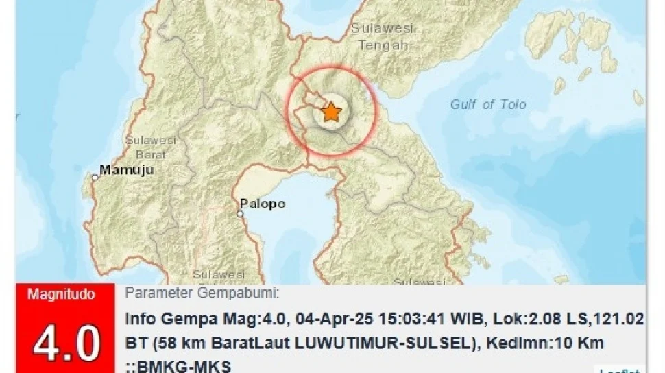 Gempa Hebat di Sulawesi Selatan: Pusat Terdeteksi di Barat Daya Luwu Timur, Warga Dihimbau Waspada!