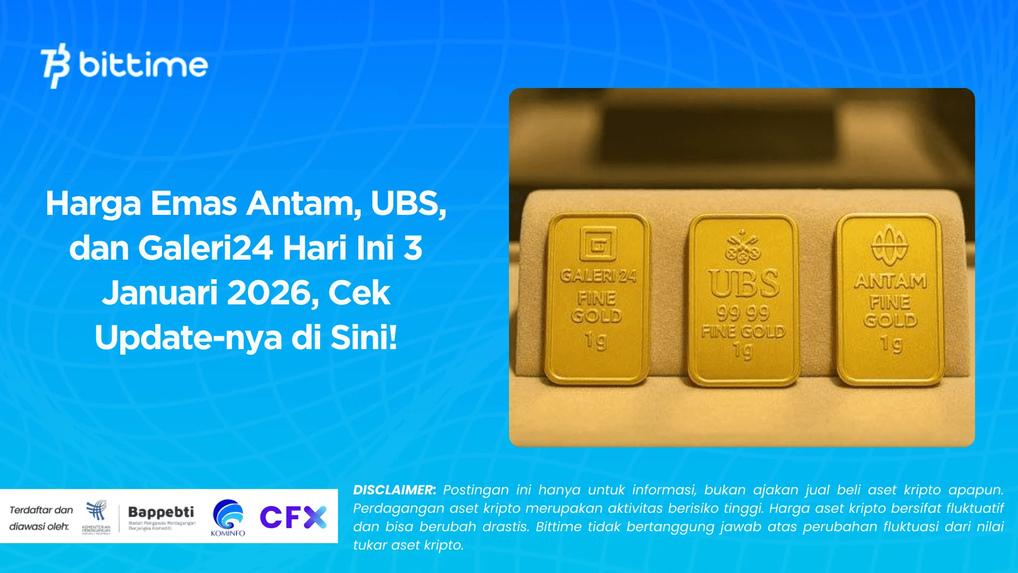 Harga Emas UBS, Antam, dan Galeri24 Tetap Stabil pada Senin Pagi