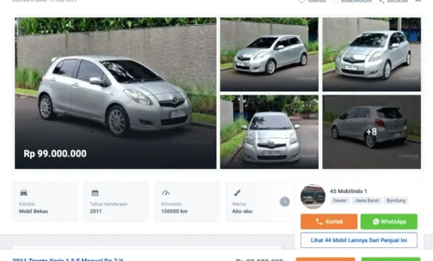 Harga Toyota Yaris Bakpao 2009-2010 Turun Drastis, Ini Daftar Lengkapnya!