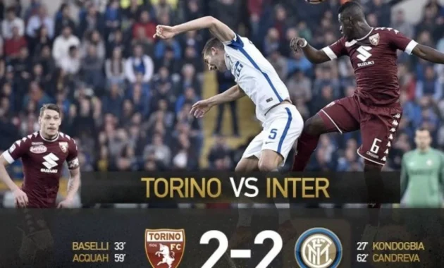 Inter siasiakan keunggulan saat dipaksa imbang 2-2 oleh Torino