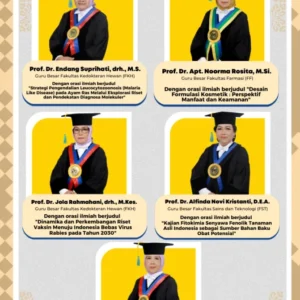 Kukuhkan 5 Guru Besar Baru, Rektor Unair Dorong Riset yang Relevan dengan Zaman