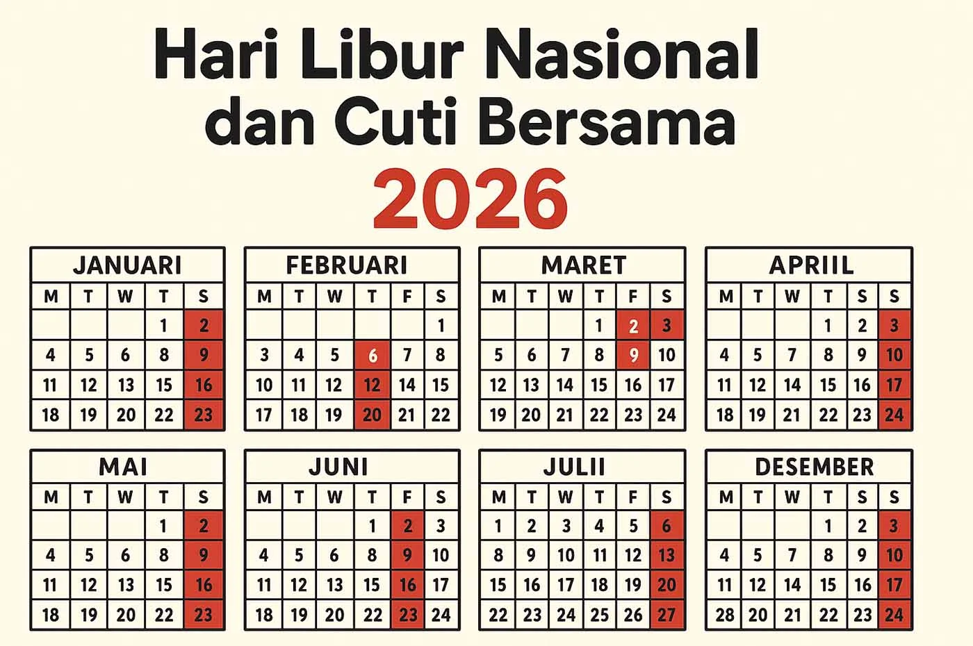 Libur Panjang! Cuti Bersama Idul Adha 2026 dan Peringatan Cuaca Ekstrem Bikin Warga Siap Bersantai