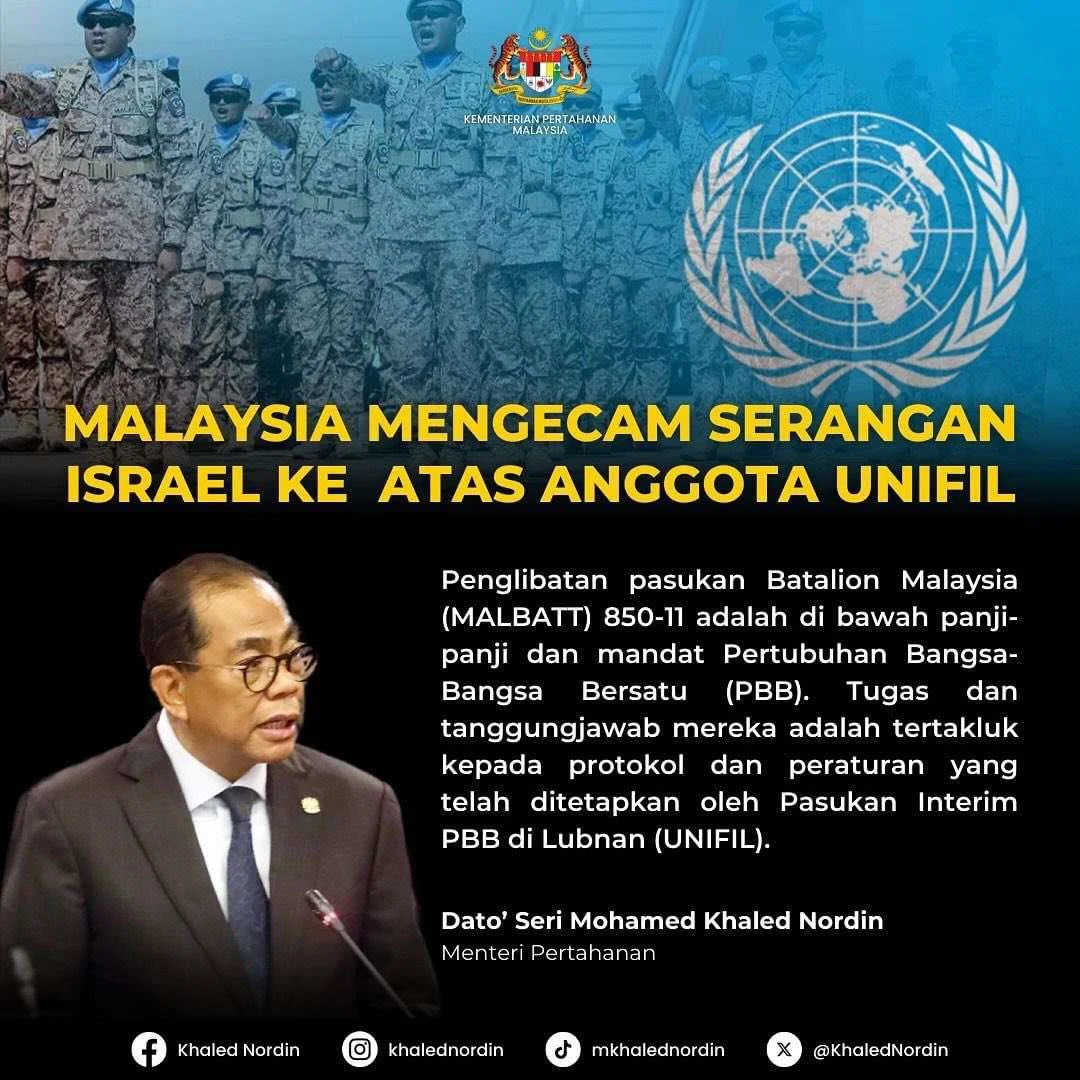 Malaysia Minta Dewan Keamanan PBB Tegas terhadap Serangan pada Pasukan UNIFIL