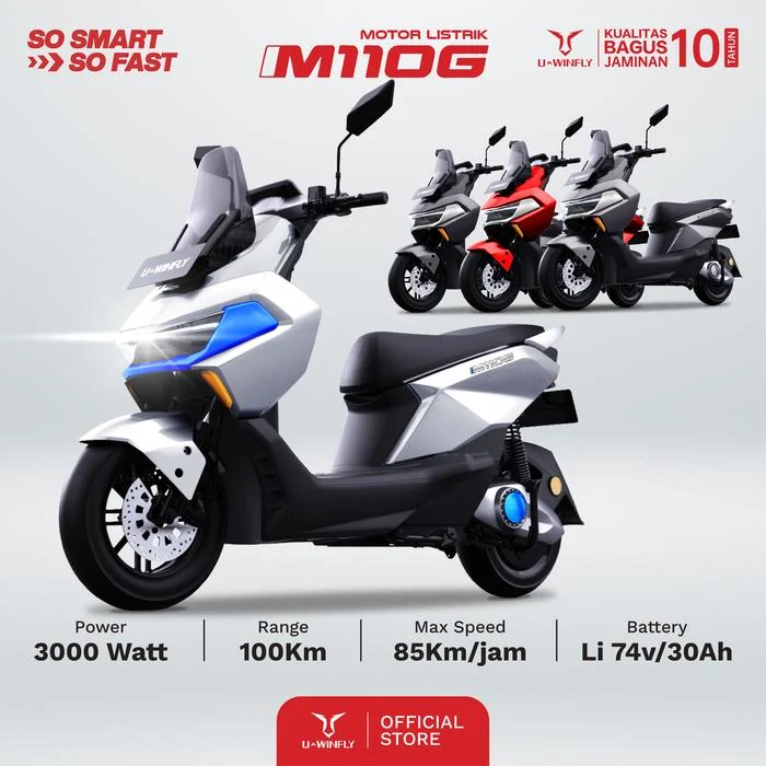 Motor Listrik Uwinfly M110G 13 Juta: Fast Charging 3000W Bikin Performa Tinggi di Jalanan