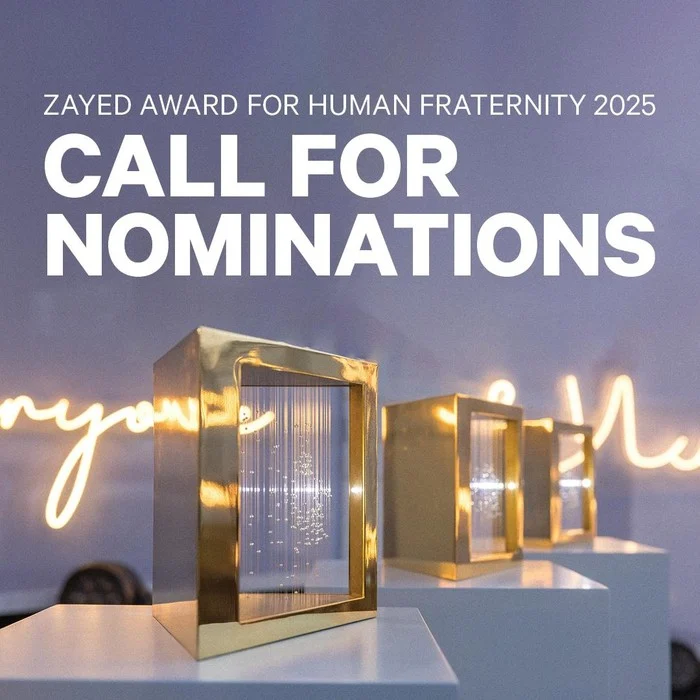 Pendaftaran Nominasi Zayed Award for Human Fraternity 2027 Dibuka