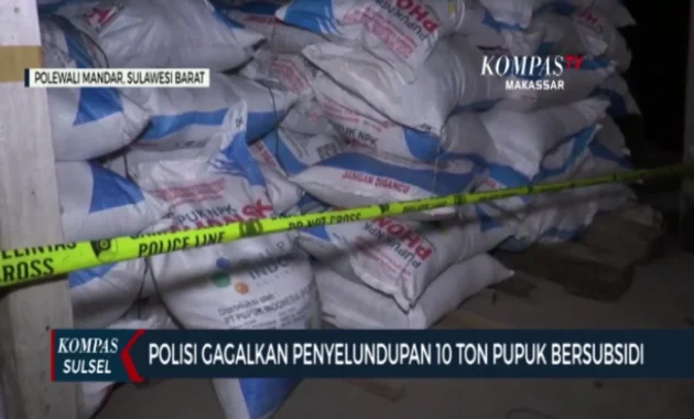 Polda Sumsel Gagalkan Penyelundupan 10 Ton Pupuk Subsidi di Muara Enim