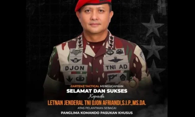 Profil Panglian Kopassus Letjen TNI Djon Afriandi, Abituren Akmil 1995 dengan Karir Cemerlang