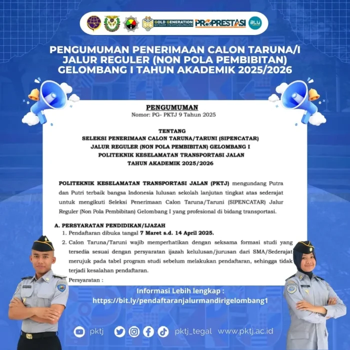 Rekrutmen Taruna dan Taruni Akpol 2026 Hanya Satu Jalur Reguler, Tidak Ada Kuota Khusus