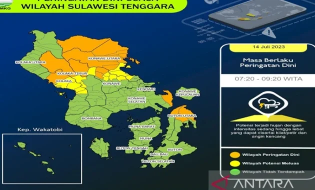 Sejumlah wilayah diperkirakan diguyur hujan lebat pada Jumat
