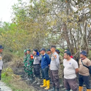 Tim gabungan berjibaku padamkan karhutla di akses Bandara Singkawang