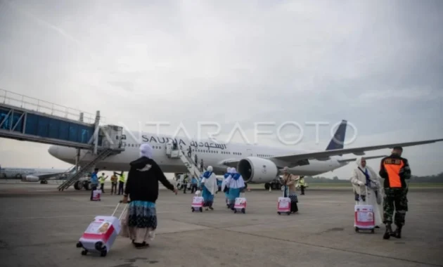 Usai gangguan teknis, pesawat haji mendarat aman di Madinah