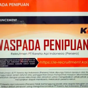 Waspadai Penipuan Rekrutmen Palsu KAI lewat Media Sosial