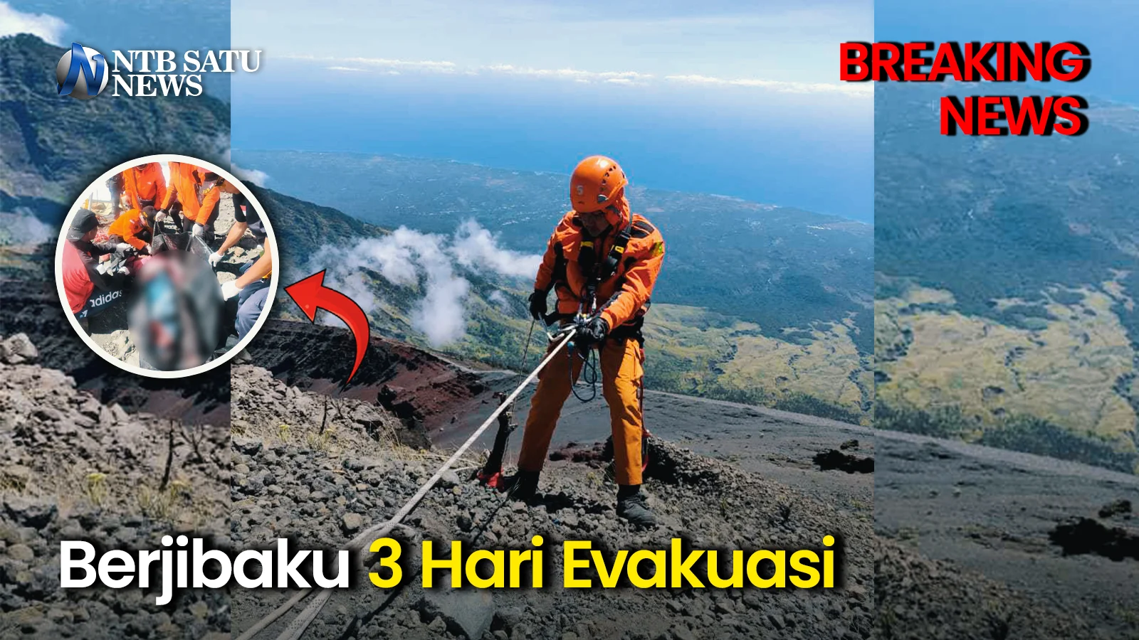 WNA terjebak di bawah tebing berhasil dievakuasi dengan heli