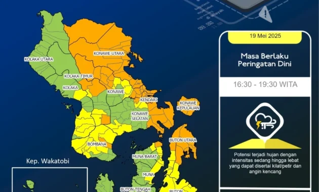 BMKG Peringatkan Waspada Cuaca Ekstrem di 10 Wilayah Sulawesi Utara Hingga Besok