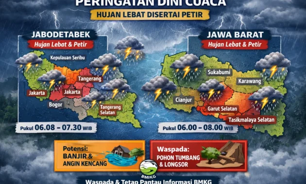BMKG Prakiraan Hujan Lebat dan Petir Landa Beberapa Wilayah pada Selasa 5 Mei