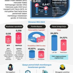 BPS: Kesenjangan gender di Indonesia menyempit