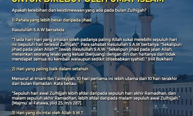 Bulan Zulhijjah : Ibadah Haji, Kurban dan Keistimewaan Amalannya Bulan Zulhijjah : Ibadah Haji, Kurban dan Keistimewaan Amalannya