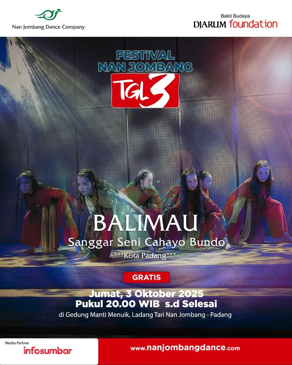 Festival Tanggal 3 Nan Jombang Sajikan Tari Kontemporer Bertema Penderitaan Batin