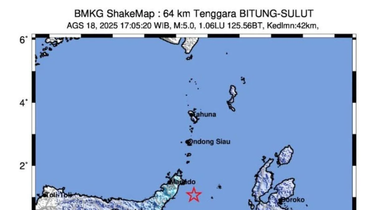 Gempa M5,9 Guncang Bitung, Tsunami Tak Mengancam, dan Penyelundupan Cap Tikus Besar Terbongkar