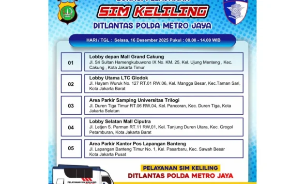 Gerai SIM Keliling Dibuka di Lima Lokasi Jakarta pada Selasa Gerai SIM Keliling Dibuka di Lima Lokasi Jakarta pada Selasa
