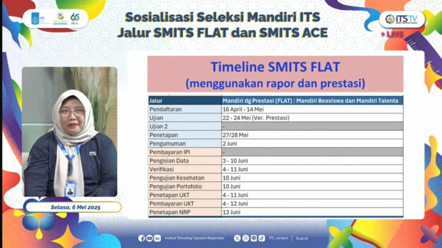 ITS Buka Jalur Mandiri SMITS FLAT dan ACE 2026, Bebas Uang Pangkal di Jalur Beasiswa