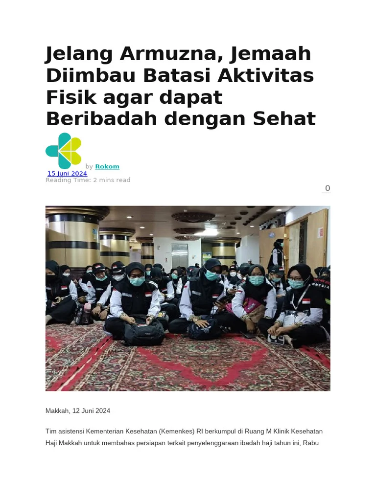 Jelang Armuzna, Kemenhaj Gembleng Fisik dan Mental Petugas Haji