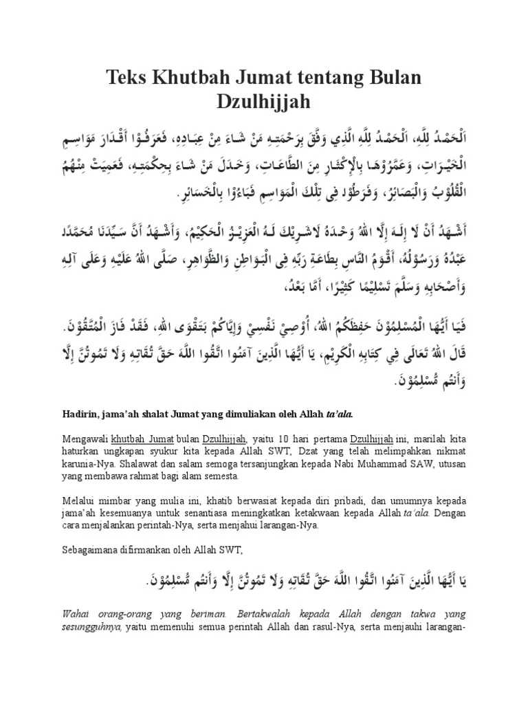 Khutbah Jumat 15 Mei 2026: Pesan Singkat tentang Bulan Dzulhijjah dan Kemuliaan Sang Ayah yang Menggugah Hati