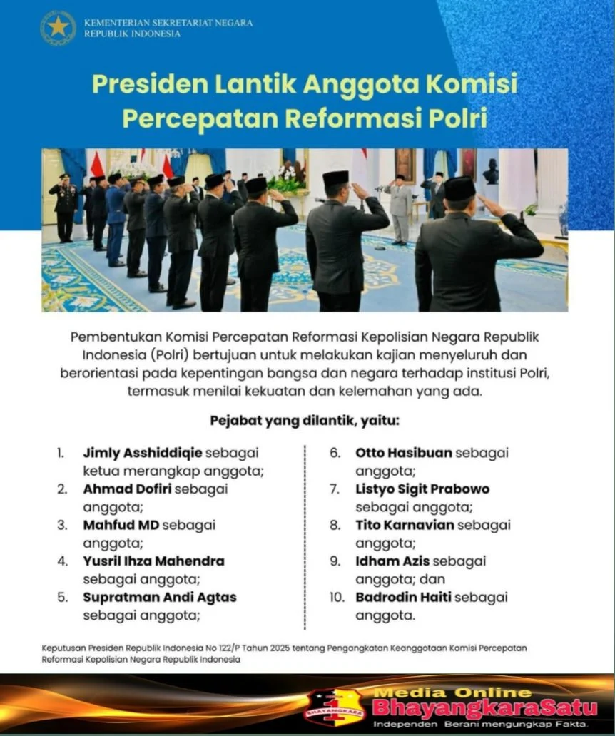 Komisi Percepatan Reformasi Polri Minta Prabowo Revisi 8 Perpol dan 24 Perkap