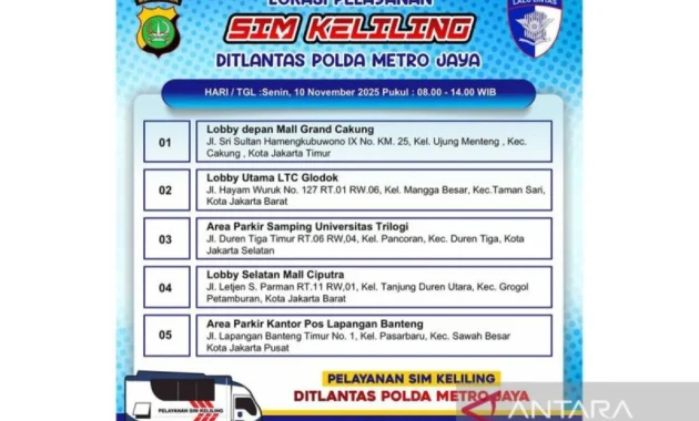 Layanan SIM Keliling Hadir di Lima Lokasi Jakarta pada Senin Layanan SIM Keliling Hadir di Lima Lokasi Jakarta pada Senin