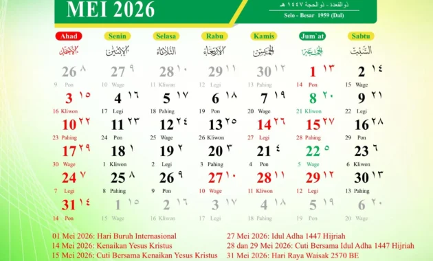 Libur Panjang Mei 2026: Idul Adha, Waisak, dan Hari Lahir Pancasila Siap Bikin 6 Hari Libur! Libur Panjang Mei 2026: Idul Adha, Waisak, dan Hari Lahir Pancasila Siap Bikin 6 Hari Libur!