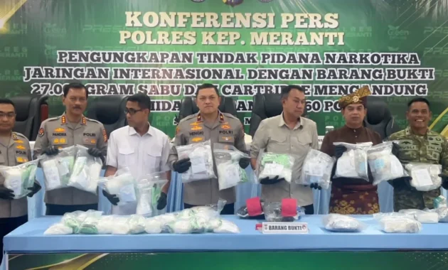 Polisi Gagalkan Penyelundupan 27 Kg Sabu dan Etomidate di Perairan Riau