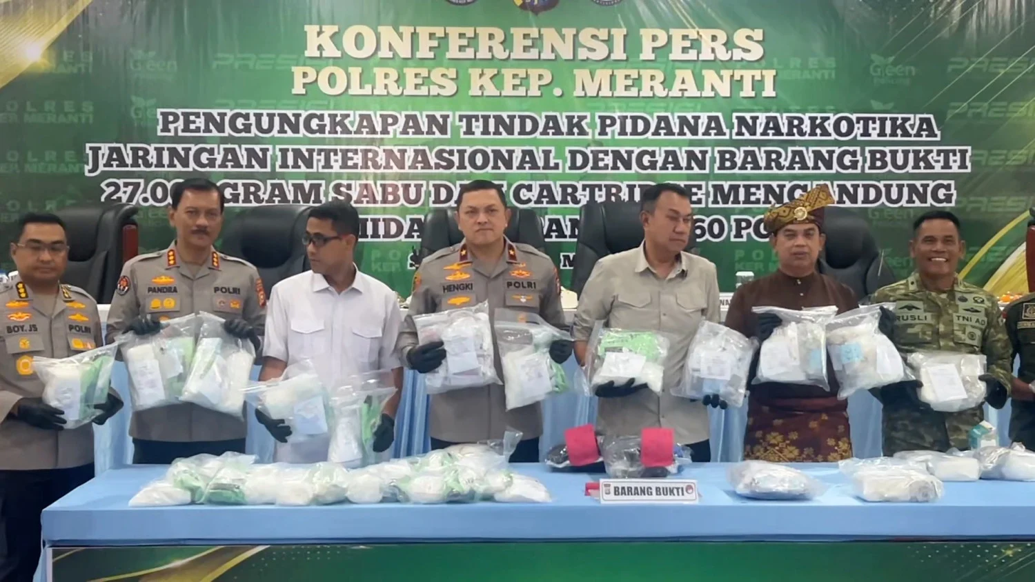 Polisi Gagalkan Penyelundupan 27 Kg Sabu dan Etomidate di Perairan Riau