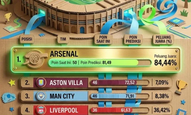Superkomputer Opta Prediksi Arsenal Unggul, PSG Tetap Jadi Saingan Kuat di Liga Champions 2025/2026