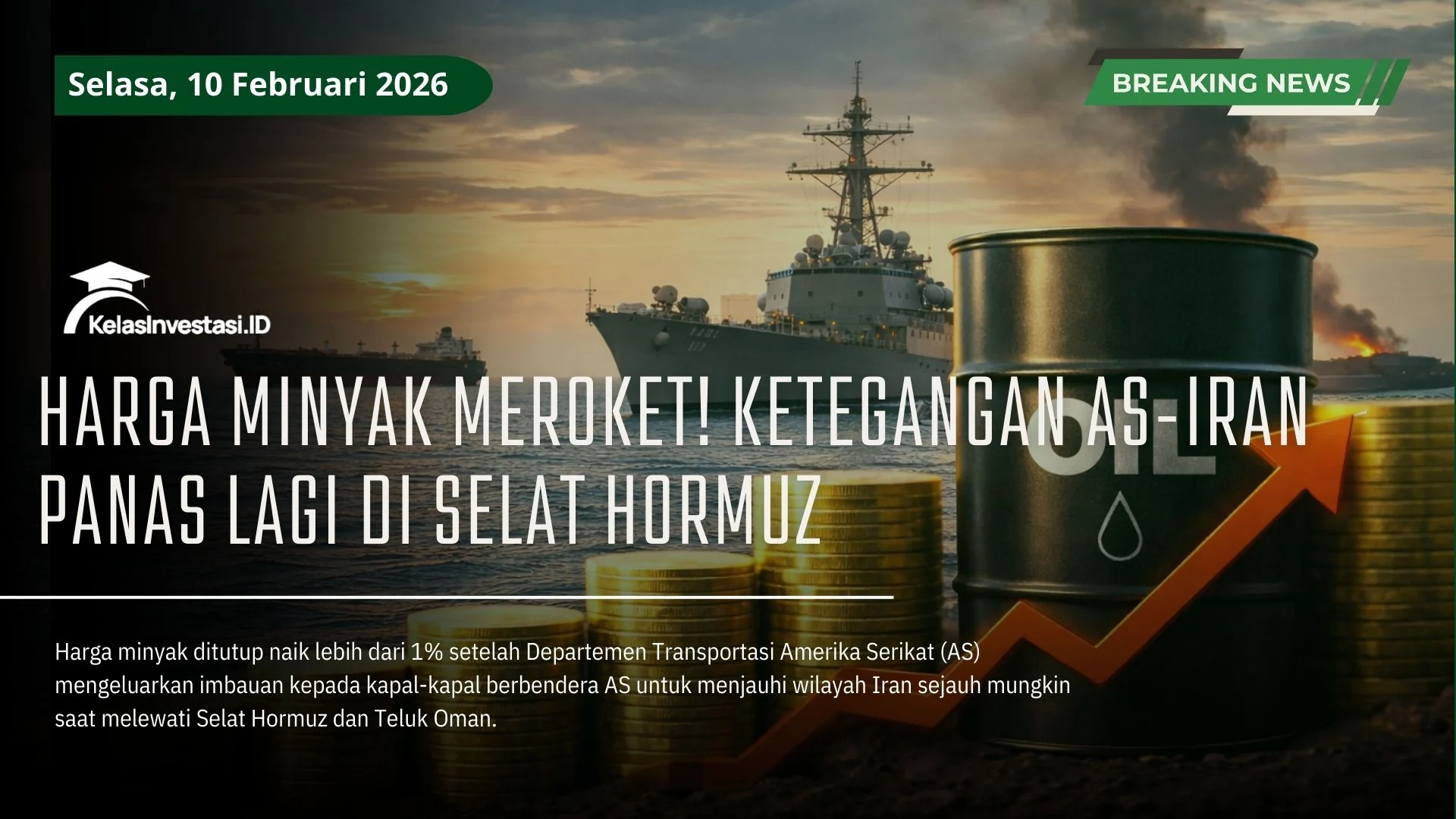 Wall Street Meroket ke Rekor Tertinggi, Minyak Dunia Turun Tajam Usai Selat Hormuz Dibuka