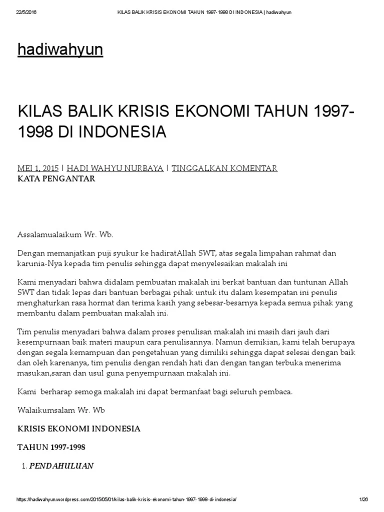 DEN Klaim Fundamental Ekonomi Indonesia Masih Baik Jauh Dibanding Krisis 1998