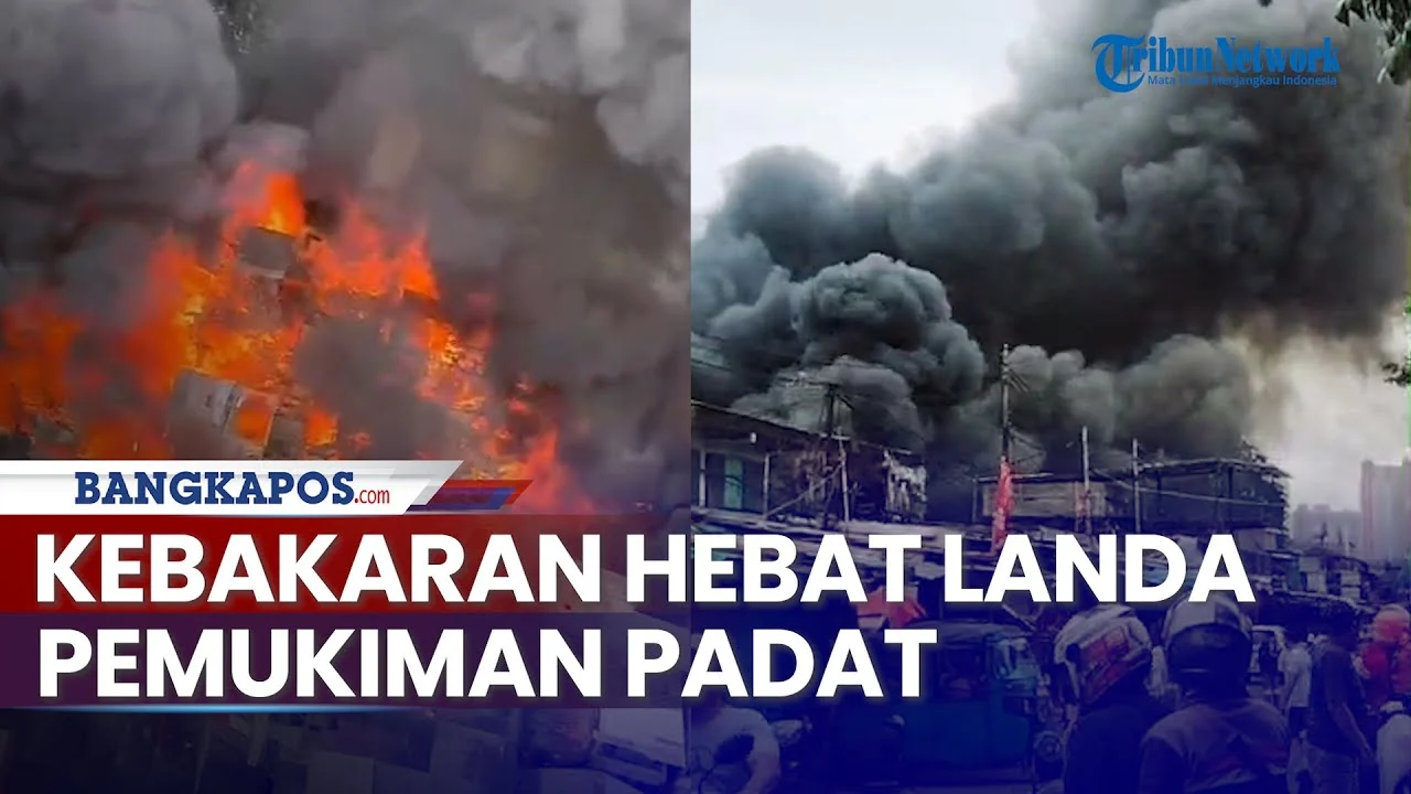 Kebakaran Besar Melanda Pasar Jiung Kemayoran, Upaya Pemadaman Masih Berlanjut