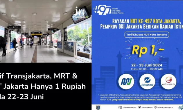 MRT Jakarta Terapkan Tarif Rp1 pada 22 Juni untuk Dukung HUT ke-499 DKI MRT Jakarta Terapkan Tarif Rp1 pada 22 Juni untuk Dukung HUT ke-499 DKI