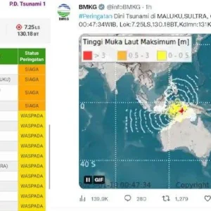 Peringatan Tsunami BMKG: Daftar Wilayah Siaga Usai Gempa M 7,7 di Sangihe, Warga Panik Keluar Rumah