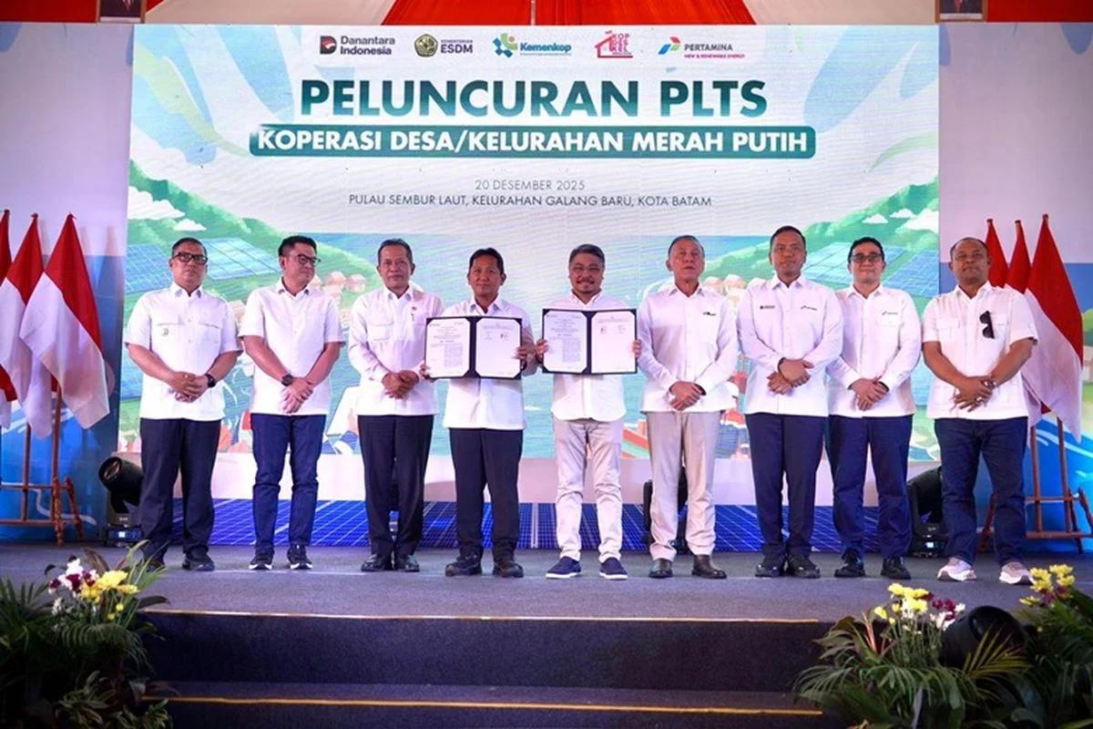 Pertamina NRE dan Kemenkop Percepat Pembangunan PLTS KDKMP Pulau Sembur