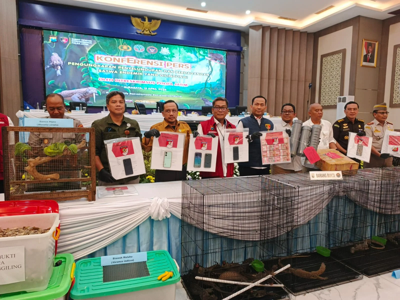 Polda Jatim Gagalkan Upaya Penyelundupan Satwa Dilindungi ke Luar Negeri