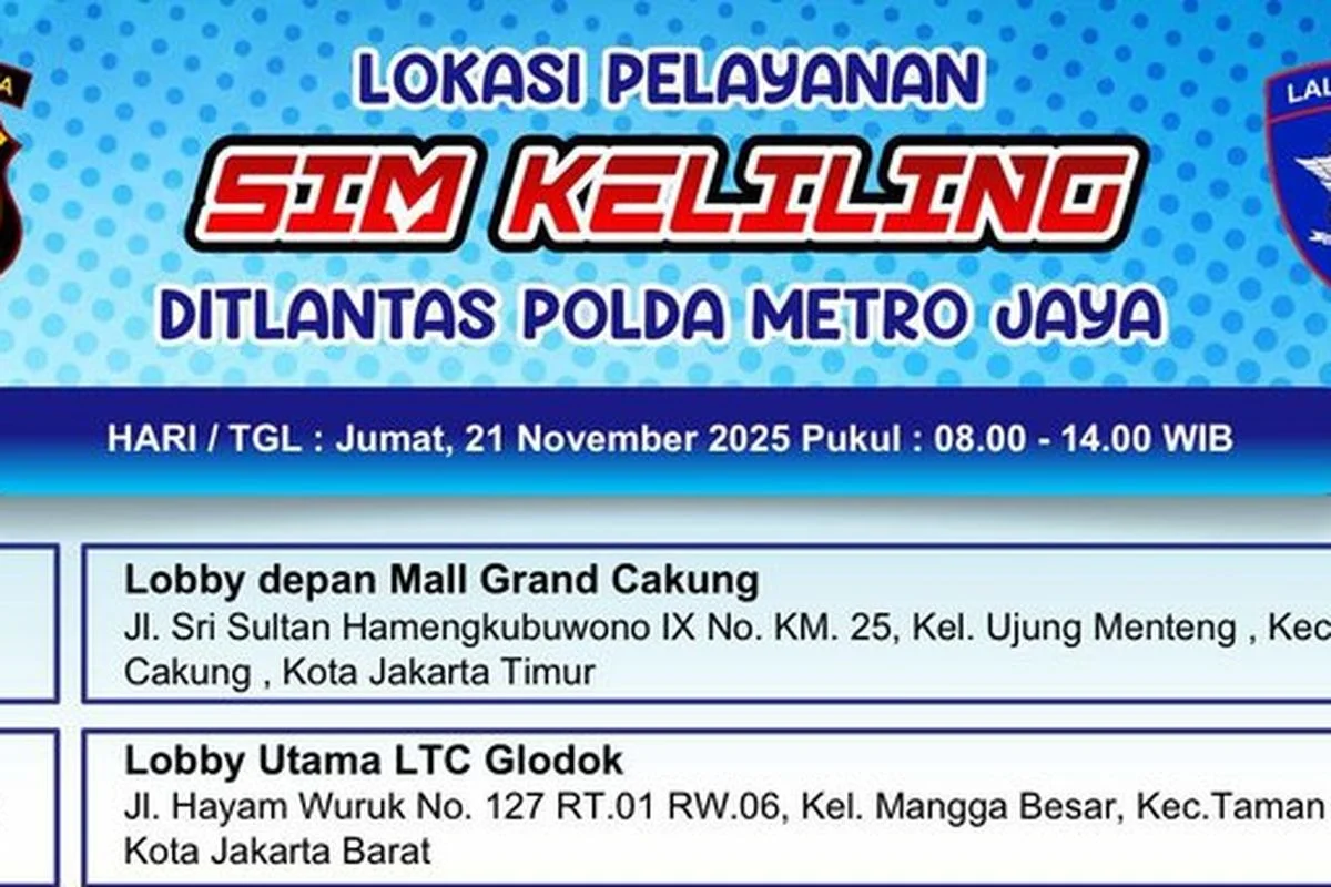 SIM Keliling Resmi Dibuka di Lima Lokasi Jakarta pada Hari Jumat