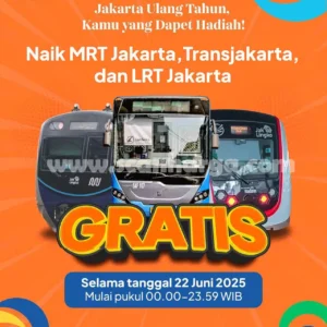 Tarif Rp 1 untuk MRT, LRT, dan Transjakarta pada Puncak HUT Jakarta