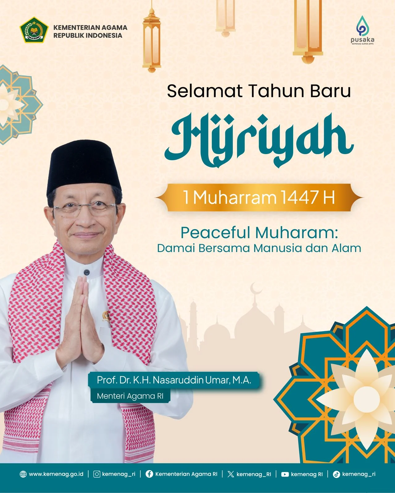 Ucapkan Selamat Tahun Baru 1448 Hijriah, Menag Ajak Umat Jaga Persatuan